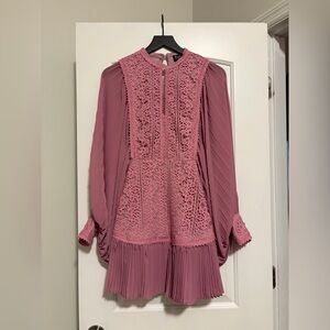 Fate Mauve Lace Detail Dress